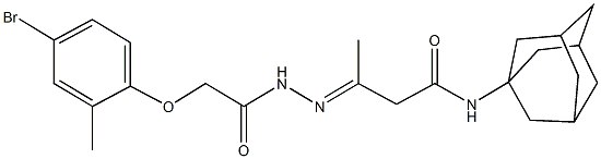 N-(1-adamantyl)-3-{[(4-bromo-2-methylphenoxy)acetyl]hydrazono}butanamide Structure