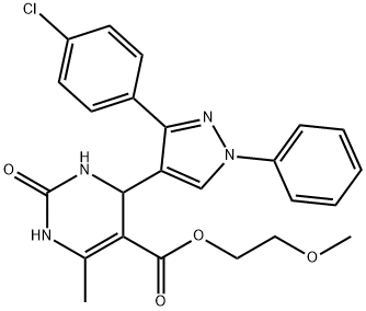 2-methoxyethyl 4-[3-(4-chlorophenyl)-1-phenyl-1H-pyrazol-4-yl]-6-methyl-2-oxo-1,2,3,4-tetrahydro-5-pyrimidinecarboxylate,383898-33-7,结构式