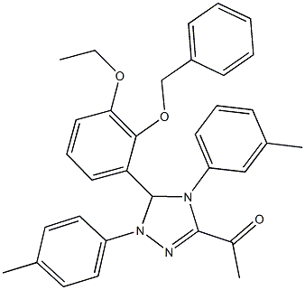 1-[5-[2-(benzyloxy)-3-ethoxyphenyl]-4-(3-methylphenyl)-1-(4-methylphenyl)-4,5-dihydro-1H-1,2,4-triazol-3-yl]ethanone Structure