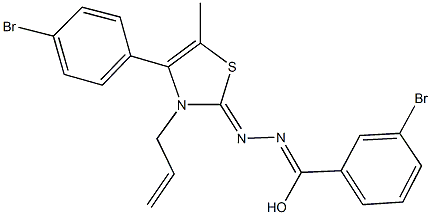 N-(3-allyl-4-(4-bromophenyl)-5-methyl-1,3-thiazol-2(3H)-ylidene)-3-bromobenzenecarbohydrazonic acid 结构式