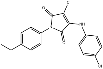 3-chloro-4-(4-chloroanilino)-1-(4-ethylphenyl)-1H-pyrrole-2,5-dione Struktur