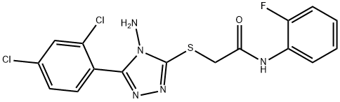 2-{[4-amino-5-(2,4-dichlorophenyl)-4H-1,2,4-triazol-3-yl]sulfanyl}-N-(2-fluorophenyl)acetamide,385375-10-0,结构式