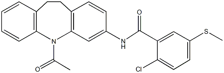 N-(5-acetyl-10,11-dihydro-5H-dibenzo[b,f]azepin-3-yl)-2-chloro-5-(methylsulfanyl)benzamide|