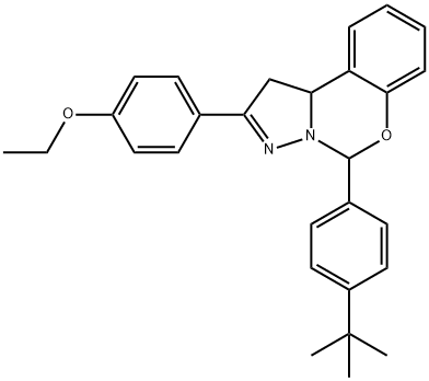 5-(4-tert-butylphenyl)-2-(4-ethoxyphenyl)-1,10b-dihydropyrazolo[1,5-c][1,3]benzoxazine Struktur