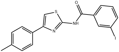 3-iodo-N-[4-(4-methylphenyl)-1,3-thiazol-2-yl]benzamide 结构式