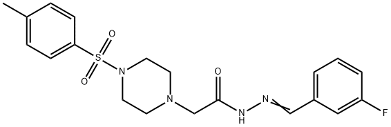 N'-(3-fluorobenzylidene)-2-{4-[(4-methylphenyl)sulfonyl]-1-piperazinyl}acetohydrazide,385404-39-7,结构式