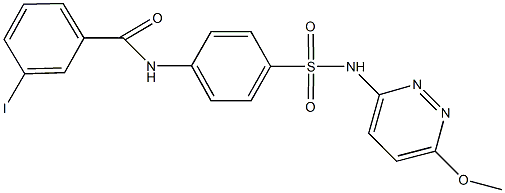 3-iodo-N-(4-{[(6-methoxypyridazin-3-yl)amino]sulfonyl}phenyl)benzamide 结构式