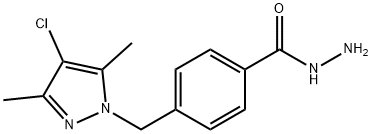 4-((4-氯-3,5-二甲基-1H-吡唑-1-基)甲基)苯并酰肼,387344-94-7,结构式