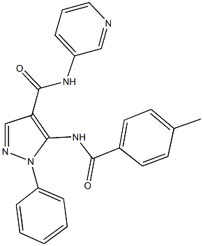 5-[(4-methylbenzoyl)amino]-1-phenyl-N-(3-pyridinyl)-1H-pyrazole-4-carboxamide Struktur