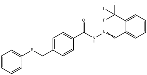 4-[(phenylsulfanyl)methyl]-N'-[2-(trifluoromethyl)benzylidene]benzohydrazide Structure