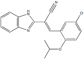 2-(1H-benzimidazol-2-yl)-3-(5-chloro-2-isopropoxyphenyl)acrylonitrile Struktur