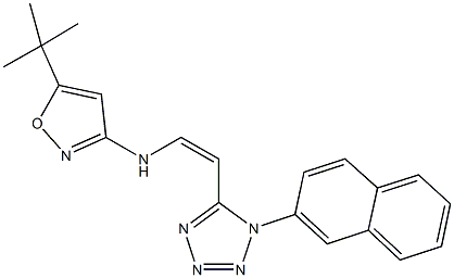5-tert-butyl-N-{2-[1-(2-naphthyl)-1H-tetraazol-5-yl]vinyl}-3-isoxazolamine Structure