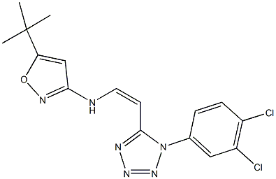 5-tert-butyl-N-{2-[1-(3,4-dichlorophenyl)-1H-tetraazol-5-yl]vinyl}-3-isoxazolamine Struktur