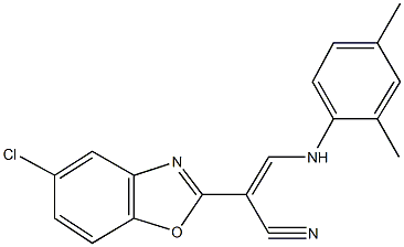 2-(5-chloro-1,3-benzoxazol-2-yl)-3-(2,4-dimethylanilino)acrylonitrile|