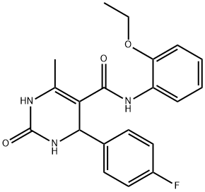 N-(2-ethoxyphenyl)-4-(4-fluorophenyl)-6-methyl-2-oxo-1,2,3,4-tetrahydropyrimidine-5-carboxamide Structure