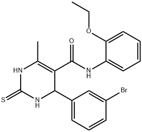 4-(3-bromophenyl)-N-(2-ethoxyphenyl)-6-methyl-2-thioxo-1,2,3,4-tetrahydropyrimidine-5-carboxamide Structure