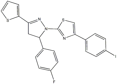 2-[5-(4-fluorophenyl)-3-(2-thienyl)-4,5-dihydro-1H-pyrazol-1-yl]-4-(4-iodophenyl)-1,3-thiazole|