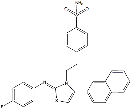 398472-38-3 4-[2-(2-[(4-fluorophenyl)imino]-4-(2-naphthyl)-1,3-thiazol-3(2H)-yl)ethyl]benzenesulfonamide