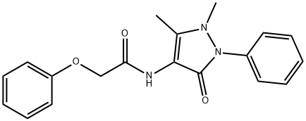 N-(1,5-dimethyl-3-oxo-2-phenyl-2,3-dihydro-1H-pyrazol-4-yl)-2-phenoxyacetamide Struktur