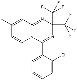 4-(2-chlorophenyl)-8-methyl-2,2-bis(trifluoromethyl)-2H-pyrido[1,2-a][1,3,5]triazine Struktur