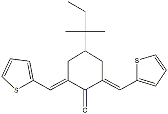 4-tert-pentyl-2,6-bis(2-thienylmethylene)cyclohexanone Structure
