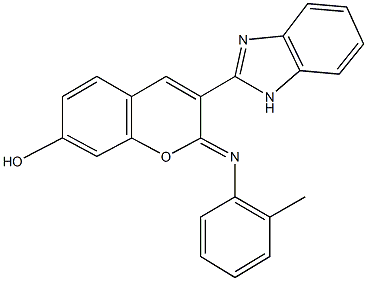 3-(1H-benzimidazol-2-yl)-2-[(2-methylphenyl)imino]-2H-chromen-7-ol Struktur
