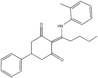 5-phenyl-2-[1-(2-toluidino)pentylidene]-1,3-cyclohexanedione Structure