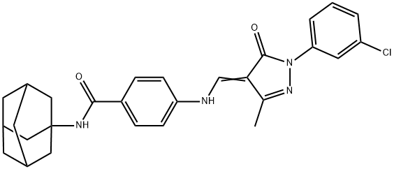 N-(1-adamantyl)-4-({[1-(3-chlorophenyl)-3-methyl-5-oxo-1,5-dihydro-4H-pyrazol-4-ylidene]methyl}amino)benzamide Structure