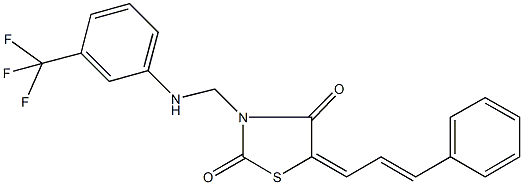 5-(3-phenyl-2-propenylidene)-3-{[3-(trifluoromethyl)anilino]methyl}-1,3-thiazolidine-2,4-dione Struktur