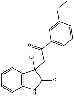 3-hydroxy-3-[2-(3-methoxyphenyl)-2-oxoethyl]-1,3-dihydro-2H-indol-2-one Struktur