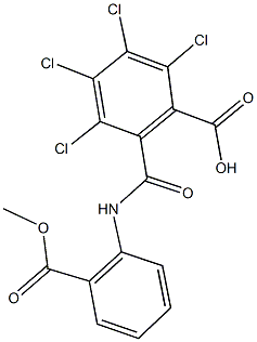 2,3,4,5-tetrachloro-6-[({2-[(methyloxy)carbonyl]phenyl}amino)carbonyl]benzoic acid Struktur