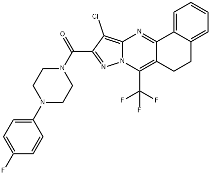 401632-22-2 11-chloro-10-{[4-(4-fluorophenyl)-1-piperazinyl]carbonyl}-7-(trifluoromethyl)-5,6-dihydrobenzo[h]pyrazolo[5,1-b]quinazoline