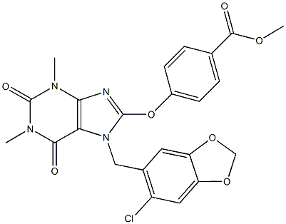 401822-43-3 methyl 4-({7-[(6-chloro-1,3-benzodioxol-5-yl)methyl]-1,3-dimethyl-2,6-dioxo-2,3,6,7-tetrahydro-1H-purin-8-yl}oxy)benzoate