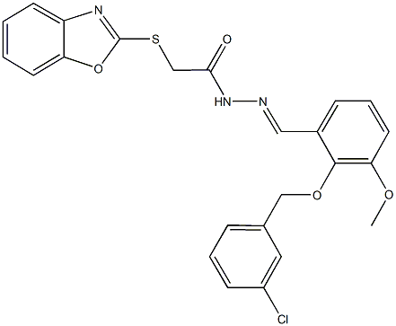 2-(1,3-benzoxazol-2-ylsulfanyl)-N'-{2-[(3-chlorobenzyl)oxy]-3-methoxybenzylidene}acetohydrazide,402747-12-0,结构式