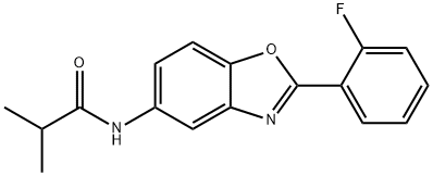 N-[2-(2-fluorophenyl)-1,3-benzoxazol-5-yl]-2-methylpropanamide,403661-93-8,结构式