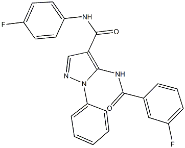 5-[(3-fluorobenzoyl)amino]-N-(4-fluorophenyl)-1-phenyl-1H-pyrazole-4-carboxamide Structure
