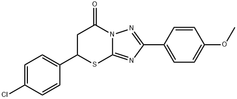 5-(4-chlorophenyl)-2-(4-methoxyphenyl)-5,6-dihydro-7H-[1,2,4]triazolo[5,1-b][1,3]thiazin-7-one Struktur