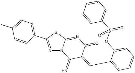 404849-04-3 2-[(5-imino-2-(4-methylphenyl)-7-oxo-5H-[1,3,4]thiadiazolo[3,2-a]pyrimidin-6(7H)-ylidene)methyl]phenyl benzenesulfonate