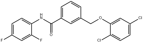 3-[(2,5-dichlorophenoxy)methyl]-N-(2,4-difluorophenyl)benzamide,404904-19-4,结构式