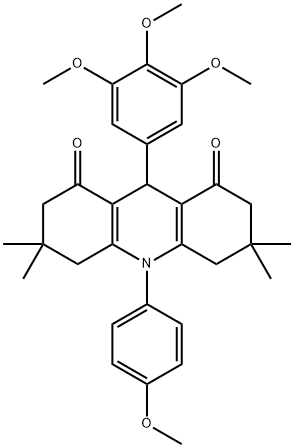 10-(4-methoxyphenyl)-3,3,6,6-tetramethyl-9-(3,4,5-trimethoxyphenyl)-3,4,6,7,9,10-hexahydro-1,8(2H,5H)-acridinedione Struktur