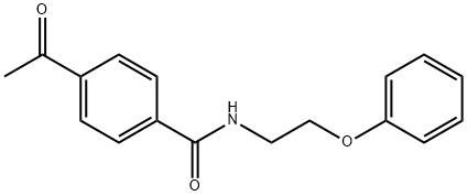 4-acetyl-N-(2-phenoxyethyl)benzamide 结构式