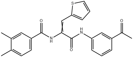 N-[1-[(3-acetylanilino)carbonyl]-2-(2-thienyl)vinyl]-3,4-dimethylbenzamide Structure