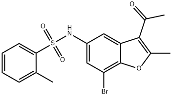 N-(3-acetyl-7-bromo-2-methyl-1-benzofuran-5-yl)-2-methylbenzenesulfonamide Structure