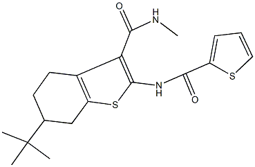 6-tert-butyl-N-methyl-2-[(2-thienylcarbonyl)amino]-4,5,6,7-tetrahydro-1-benzothiophene-3-carboxamide Structure