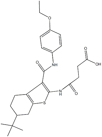 4-({6-tert-butyl-3-[(4-ethoxyanilino)carbonyl]-4,5,6,7-tetrahydro-1-benzothien-2-yl}amino)-4-oxobutanoic acid Structure