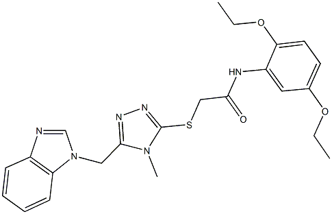 2-{[5-(1H-benzimidazol-1-ylmethyl)-4-methyl-4H-1,2,4-triazol-3-yl]sulfanyl}-N-(2,5-diethoxyphenyl)acetamide Structure
