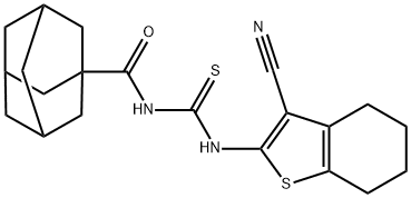 N-(1-adamantylcarbonyl)-N'-(3-cyano-4,5,6,7-tetrahydro-1-benzothien-2-yl)thiourea Structure