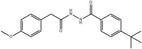 4-tert-butyl-N'-[(4-methoxyphenyl)acetyl]benzohydrazide 化学構造式