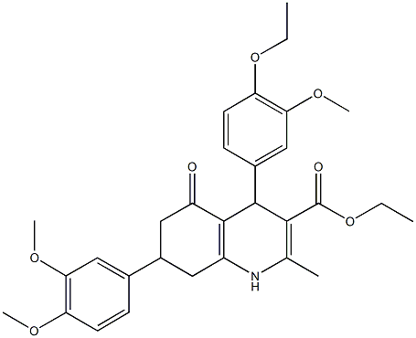 421572-01-2 ethyl 7-(3,4-dimethoxyphenyl)-4-(4-ethoxy-3-methoxyphenyl)-2-methyl-5-oxo-1,4,5,6,7,8-hexahydro-3-quinolinecarboxylate