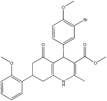 421582-21-0 methyl 4-(3-bromo-4-methoxyphenyl)-7-(2-methoxyphenyl)-2-methyl-5-oxo-1,4,5,6,7,8-hexahydro-3-quinolinecarboxylate
